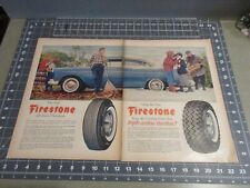1956 Firestone Tires Radial and Snow Tire Fall & Winter 2 Page Vintage Print Ad picture