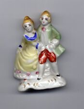 Vintage Ceramic Figurine Early American Colonial Couple Man Woman Japan picture
