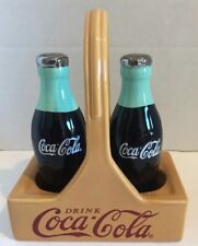 Vintage Ceramic Coca-Cola Bottle Salt & Pepper Shakers w/ Stoppers (EUC) picture