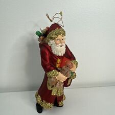 St. Nicholas Santa Large Figurine Red with Gold Glitter 7