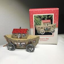 Vintage Noah’s Ark Tin Ornament Hallmark Keepsake ~ 1988 ~ With Box picture