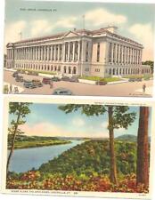 2 Early Kentucky PCs: Post Office, Louisville & Scene Along the Ohio River picture