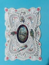 Antique Victorian Paper Lace Valentines Card “Token Of Love” w/ Poem Inside picture