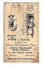 c1890's Victorian Trade Card O.&C. Hudaff, Groceries, Teas, Pluma Segar picture