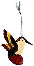 Hummingbird Wooden Intarsia Handmade Handcrafted Hanging Ornament picture