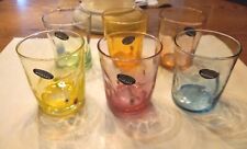 Murano Glass Pastel Drinking Glasses Set of 6 Millefiori Style Made in Italy picture