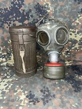 WW2 Wehrmacht German M30 Gas Mask And Short Model Canister Marked S & S 1937 picture