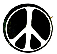 PEACE SIGN BUTTON  - An ORIGINAL 1964 Peace Symbol Demonstration Button: WHITE picture