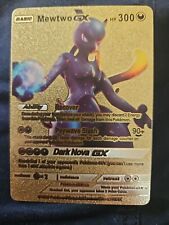 Mewtwo GX Gold Foil Fan Art Pokemon Card Dark Nova HP300   picture