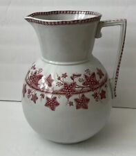 antique red transferware wash pitcher picture