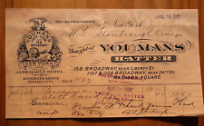Youmans hatter 1901 New York City billhead 1107-1109 Broadway picture