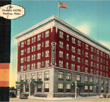 Vintage c.1939 Postcard Hastings Nebraska The Clarke Hotel Street View-B2-16 picture