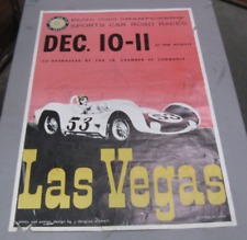 Original 1960's Las Vegas Airports Sports Car Races Poster J. Douglas Stewart picture