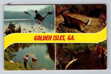 Golden Isles GA-Georgia, General Banner Greeting, Antique Vintage Postcard picture