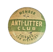 Vtg 1930s Chicago Park Districts'  Anti-litter Club Member 3/4