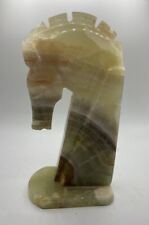 Vintage Alabaster Onyx Marble Or Granite Horse Head Statue Book End  picture