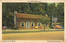 Ivy & Bill's Restaurant Gatlinburg Tennessee TN Old Cars Linen 1949 Postcard picture
