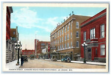 c1920's Fourth Street, Looking South From State Street, La Crosse WI Postcard picture