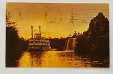 Vintage Postcard Disneyland 1960s, Mark Twain Steamboat at Dusk picture