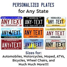 State Old Vintage License Plate Tag Any Text Personalized Auto Car Bicycle ATV picture