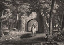 Ancient Gateway of Scone Palace. Scotland 1845 old antique print picture picture