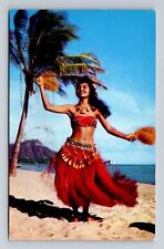 Honolulu HI-Hawaii, Tahitian Dancer at Waikiki, Antique Vintage Postcard picture