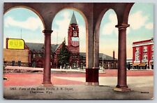 Cheyenne Wyoming~Vista Of The Union Pacific R.R. Depot~Vintage Postcard picture