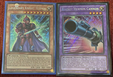 YuGiOh Legendary Knight Hermos & Rocket Hermos Cannon Secret Rare 1st Ed Mint NM picture