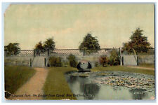 1911 The Bridge from Canal Buttonwood Park New Bedford Massachusetts MA Postcard picture