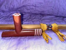 New Large Pipestone Catlinite Personal Prayer Native American Peace Pipe Signed picture
