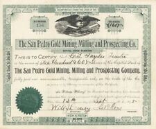 San Pedro Gold Mining Milling and Prospecting Co. - Stock Certificate - Mining S picture