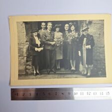 Vintage Photograph Military Man In Uniform Wedding Group Flowers C 1940s 50s  picture