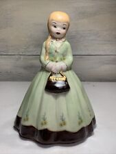 Vtg Victorian Girl Woman Figurine Braids Purse Standing Style of Josef READ picture