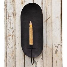 New Primitive Colonial Drawing Room TAPER CANDLE HOLDER WALL SCONCE Black Metal picture