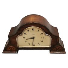 Art Deco Antique 8 Day Oak Wind-Up Mantel Desk Clock picture