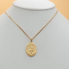 18K Gold Plated Saint Sebastian Pray for Us Pendant Chain Necklace Oro laminado picture