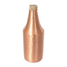 Hand Hammered Vintage Pure Copper Water Bottle Wooden Cork Drinkware 1000 ml picture