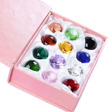 Set of 12 Color Crystal Diamonds Glass Paperweight Art Giant Wedding Decor 25MM picture