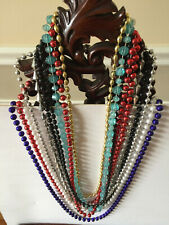 10 Polychrome VTG Long Beaded Decorative Necklaces Original To Bodacious Look picture