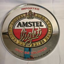 Vintage Amstel Light Mirror Beer Sign  Man Cave 12” Round picture