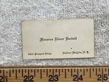 1930s Business Card Florence Elinor Beckett Haddon Heights New Jersey Vtg picture