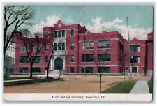 Rockford Illinois Postcard High School Building Exterior c1910 Vintage Antique picture
