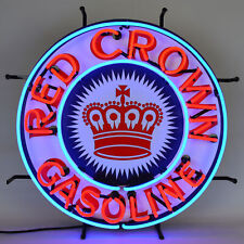 Man Cave Lamp GAS - RED CROWN GASOLINE NEON SIGN picture