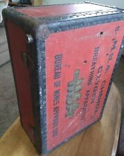 Vintage MSA Chemox Oxygen Breathing Apparatus Bureau of Mines Gas Mask case box picture