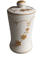 Vintage Porcelain I.W. RICE & CO Canister Jar Lid Gold Trim Made Japan 7
