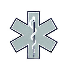 EMS Reflective Star of Life Back Patch, 7X7
