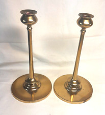 Vintage or Antique Jarvie Type Brass Candlestick Pair picture