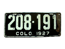 1927 Colorado passenger license plate in all original rustic condition 208-191 picture