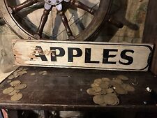 1940s Apples Orchard Folk Art Advertising sign Trade farmhouse Bar Cafe Wood picture