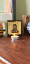 Vintage Old Style Icon Iconography, Hand Painted Name St Efrem The Syrian  picture